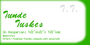 tunde tuskes business card